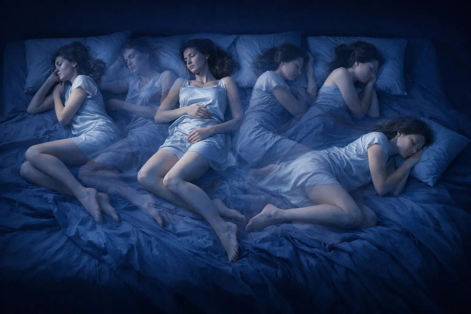 Représentation visuelle des multiples changements de position pendant la nuit