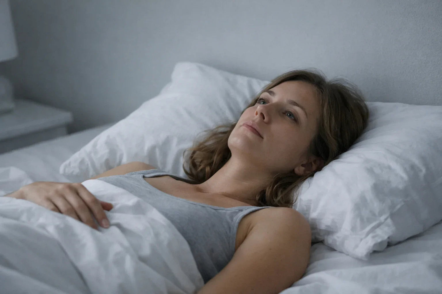 Insomnie hormonale chez la femme avec sommeil irrégulier et difficile à stabiliser