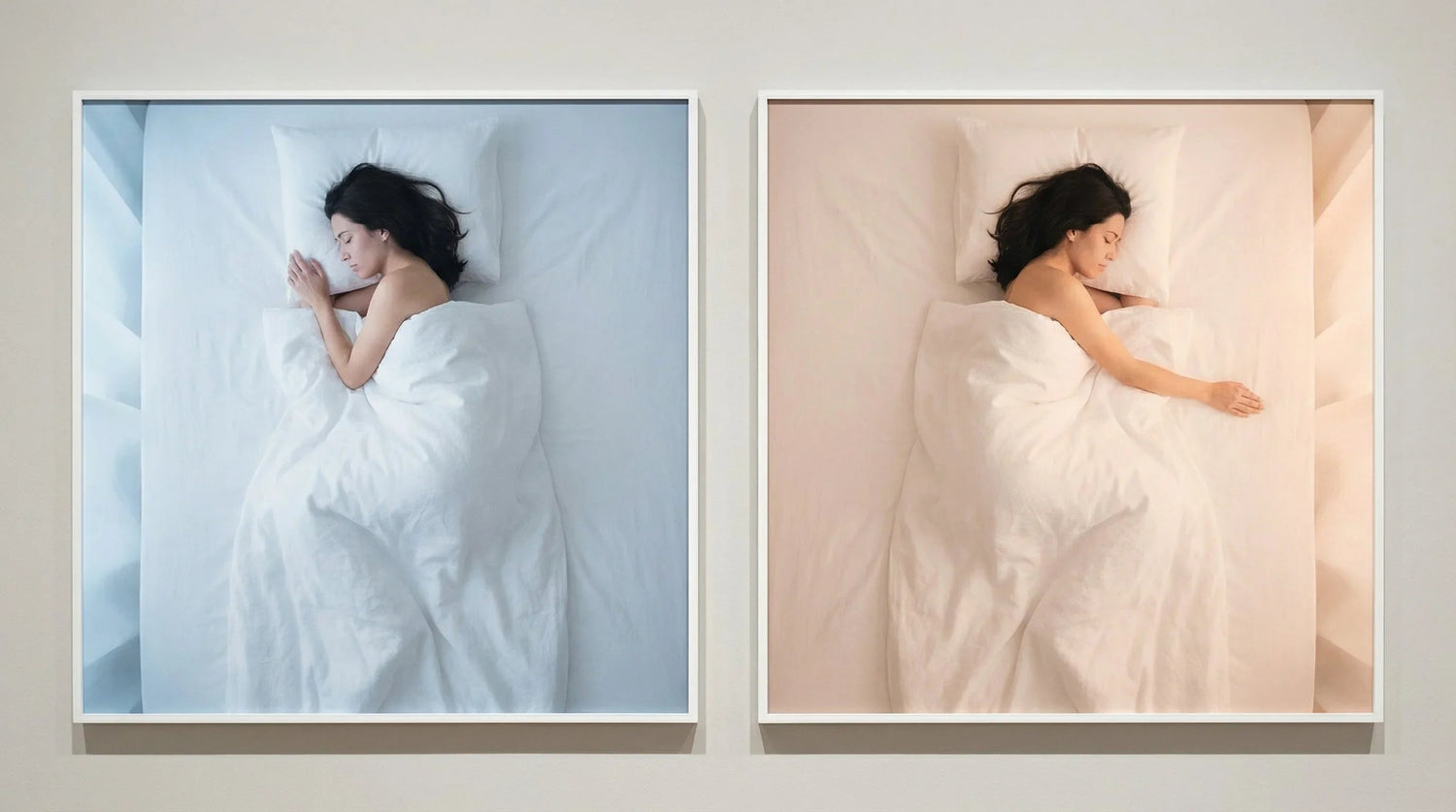 Comparaison visuelle : femme dormant sur le côté gauche et sur le côté droit