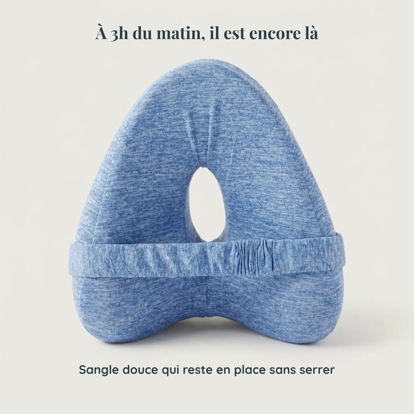 Coussin pour genoux LadyErgo avec sangle douce maintenant le coussin en place toute la nuit