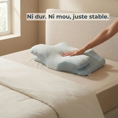 Oreiller ergonomique LadyErgo offrant un soutien stable, ni trop ferme ni trop souple