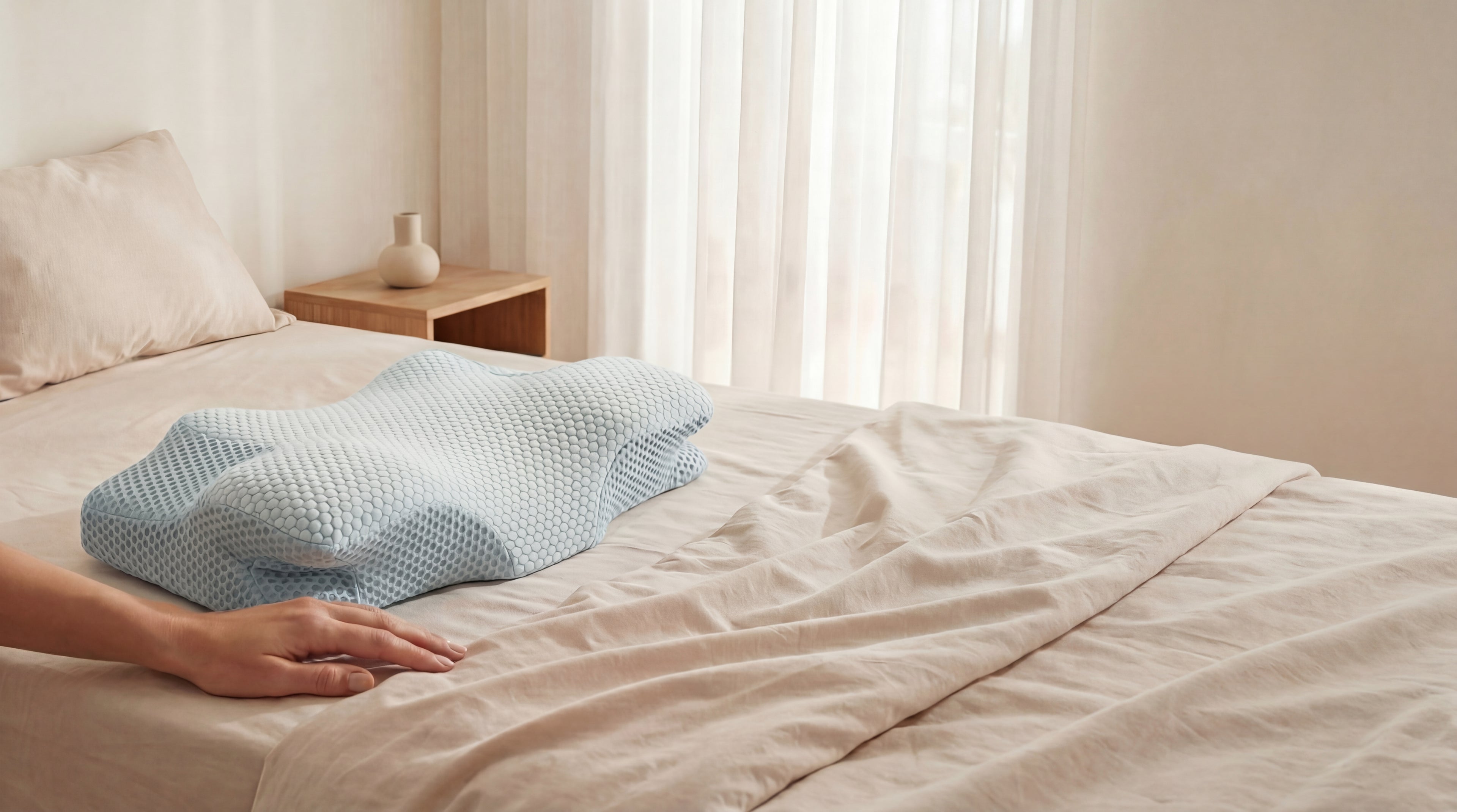 Oreiller ergonomique LadyErgo conçu pour l’alignement cervical et un sommeil réparateur