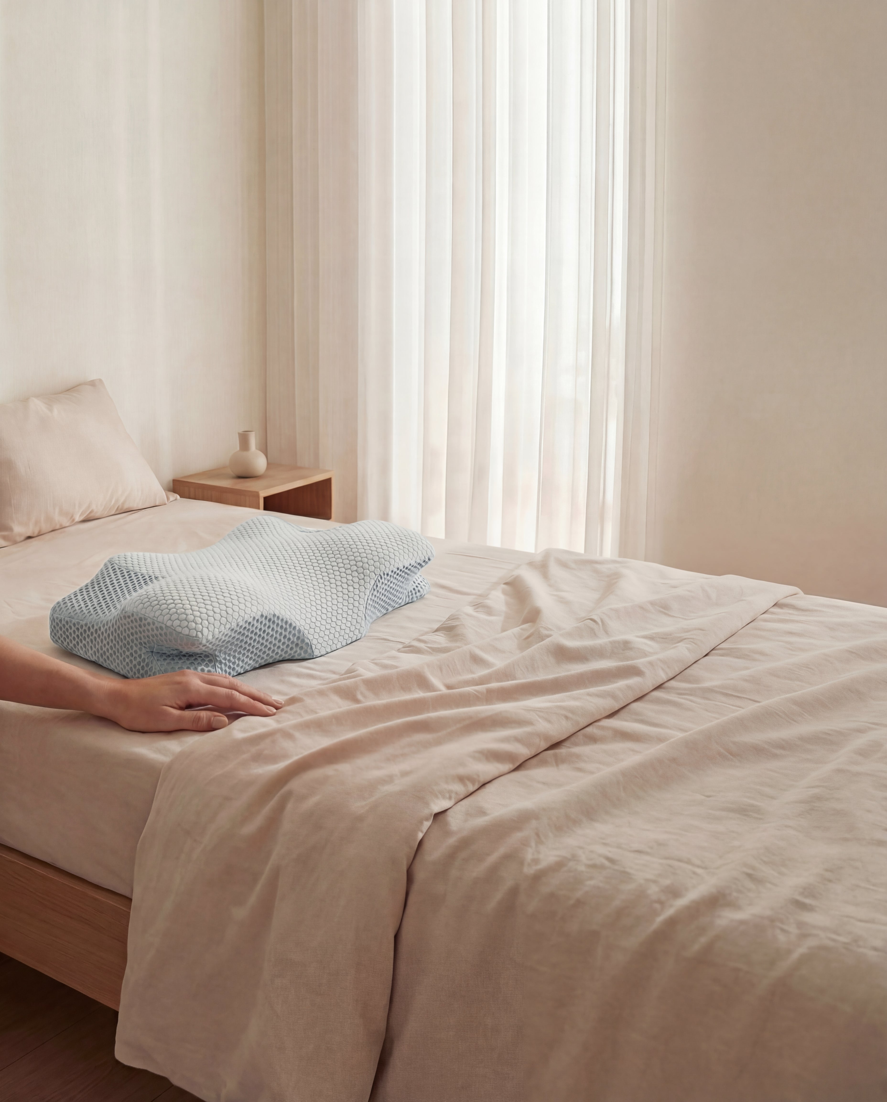 Oreiller ergonomique LadyErgo conçu pour l’alignement cervical et un sommeil réparateur