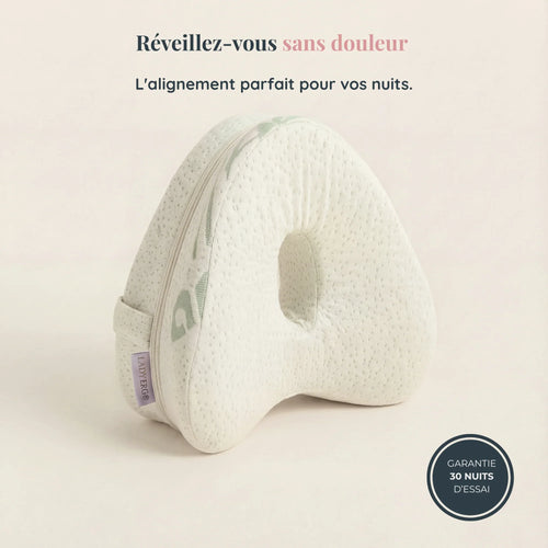 Coussin pour genoux LadyErgo en bambou, alignement des jambes pendant le sommeil, essai 30 nuits