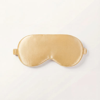 Masque de sommeil en soie LadyErgo coloris champagne, doux et confortable pour la nuit

