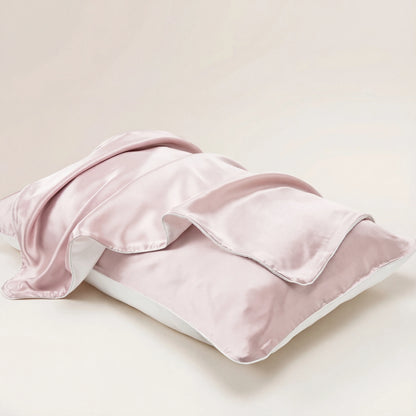 Taie d’oreiller en soie LadyErgo coloris rose poudré, soie naturelle pour le confort nocturne